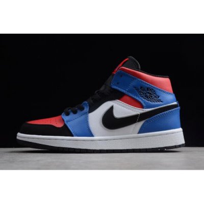 Nike Air Jordan 1 Mid Aj1 Mavi / Kırmızı Basketbol Ayakkabısı Türkiye - DIE93A2J